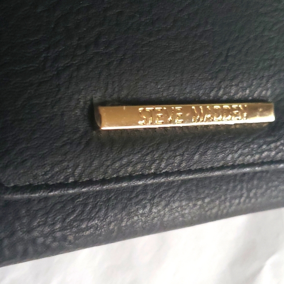 Steve Madden NEW French Wallet Wristlet Money Holder Vegan NWT BLACK GOLD Gift! - Picture 5 of 9